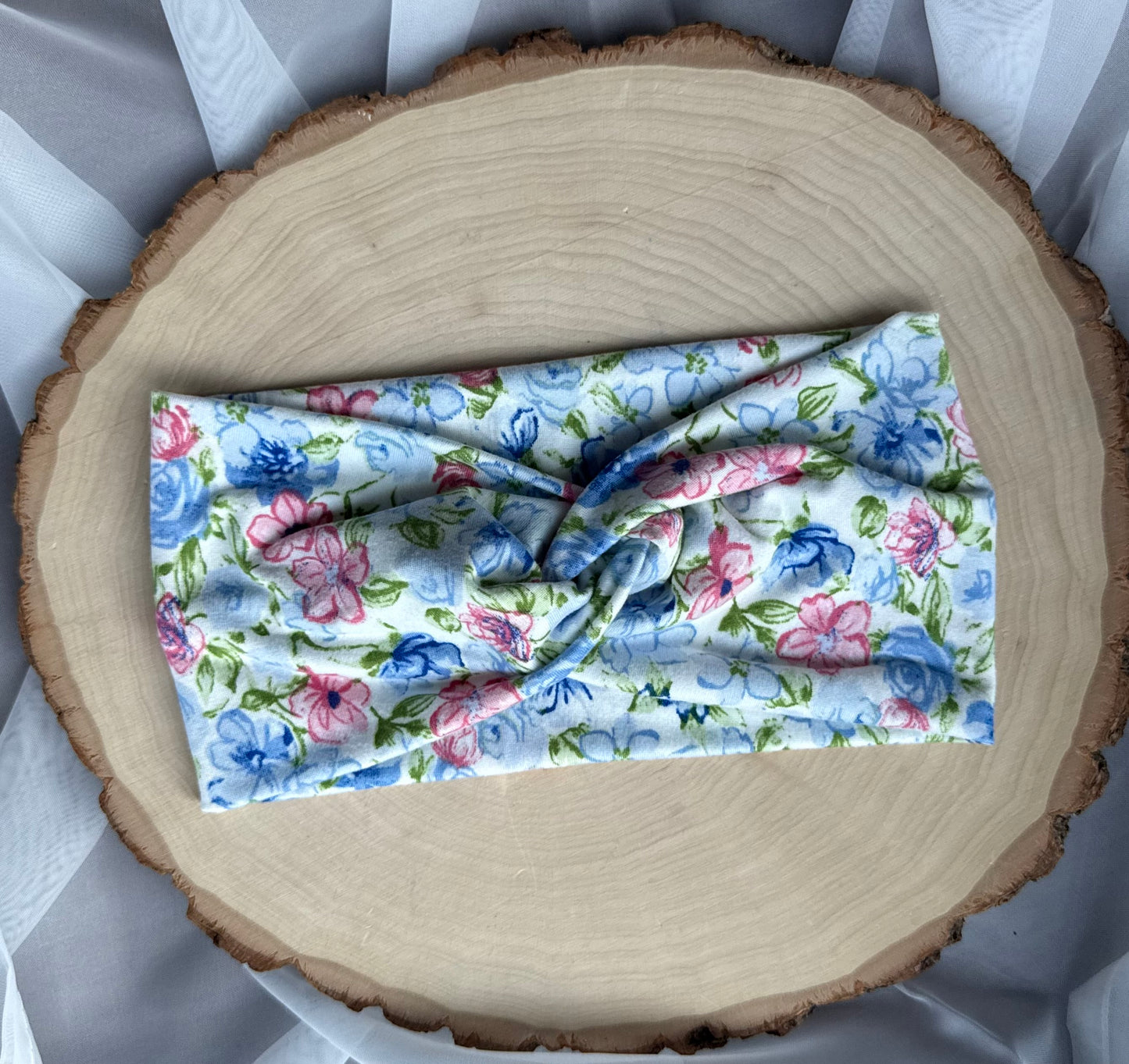 Baby Blue & Pink Floral Headband