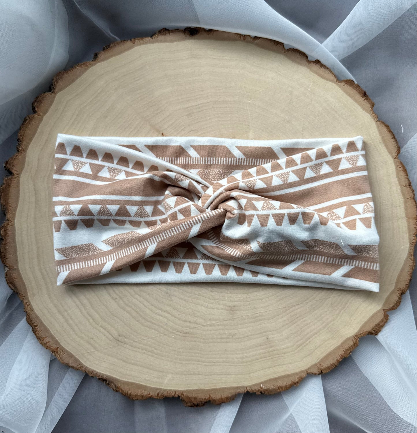 Tan Aztec Patterned Headband