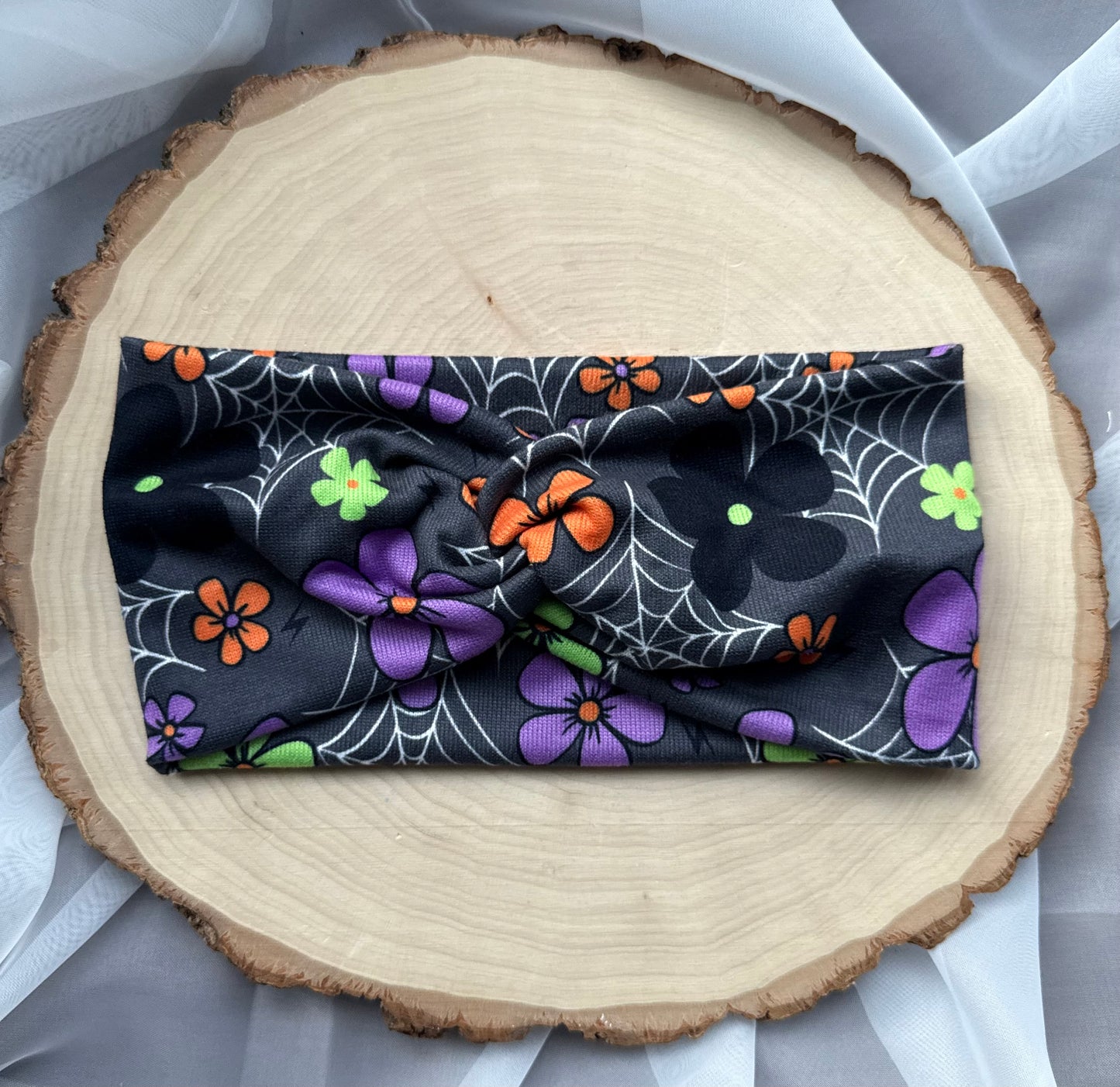 Spooky Florals & Webs Headband