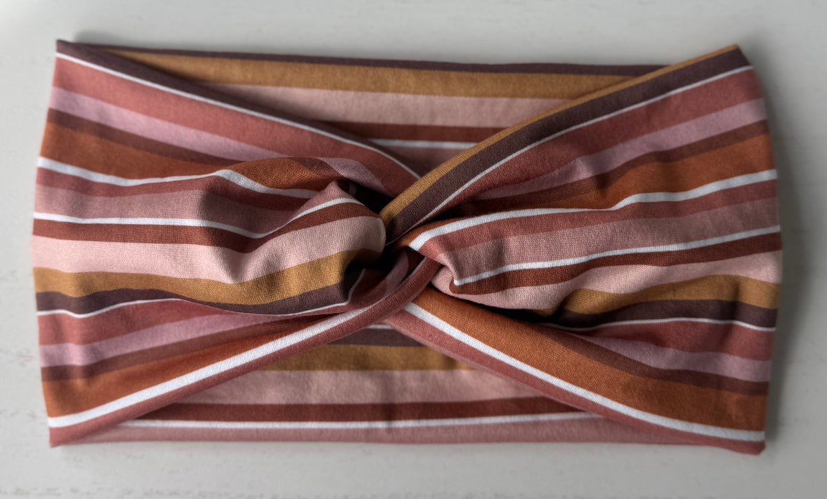 Fall Neutral Striped Headband