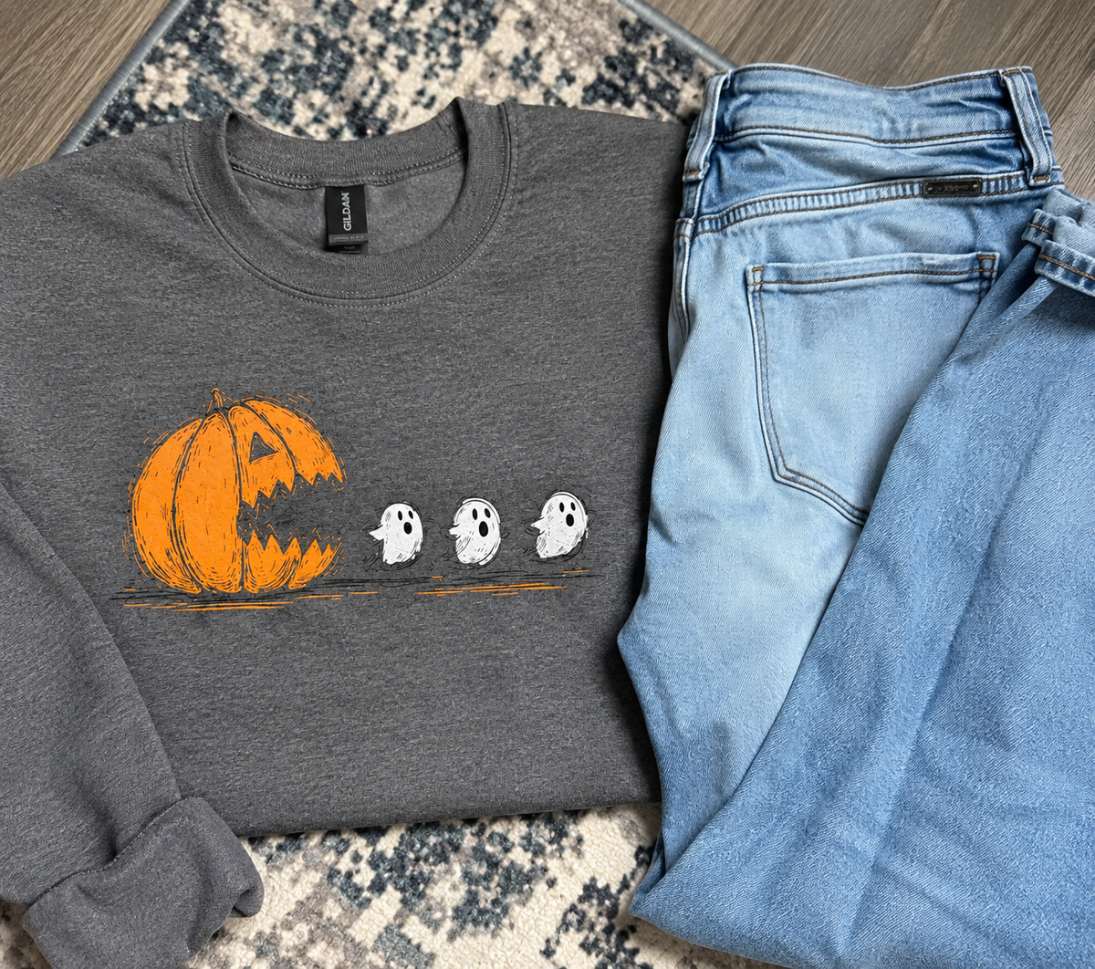 Spooky Pumpkin Packman Crewneck
