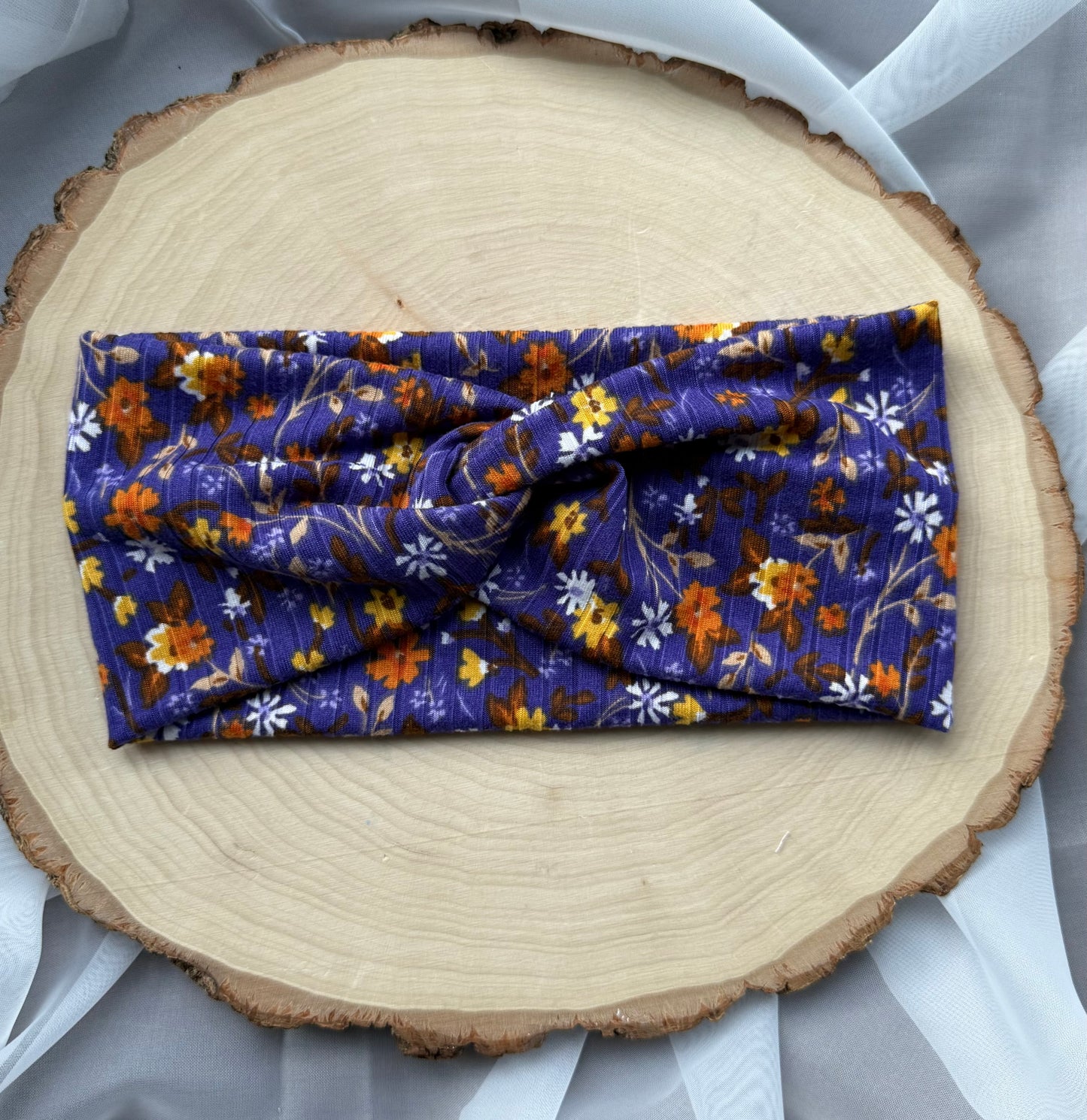 Yellow & Orange Florals on Purple Headband