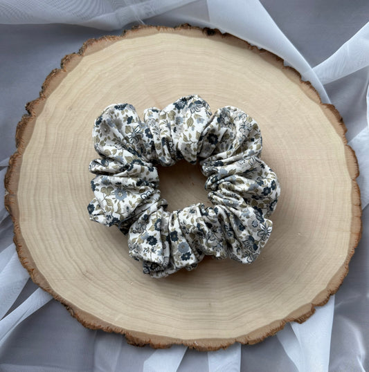 Blue Floral Scrunchie