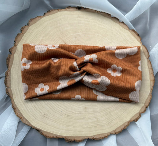 Burnt Orange Floral Headband