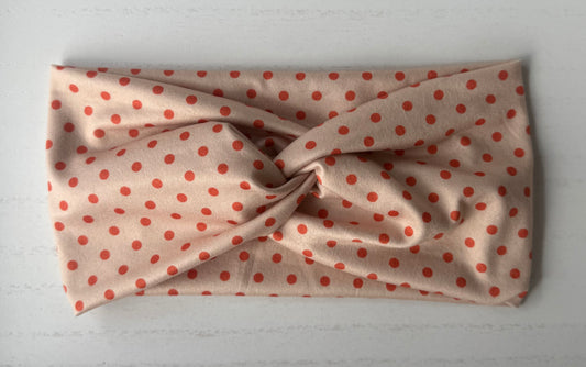 Orange Polka Dot Headband