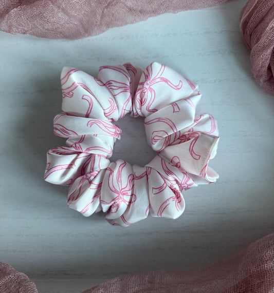 Pink Bow Scrunchie