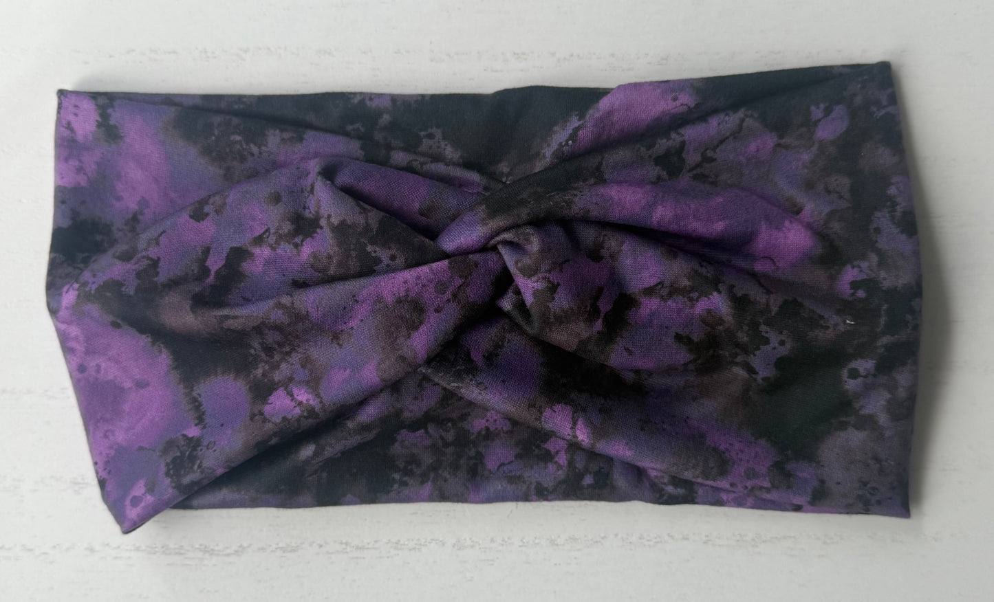 Black & Purple Tie-Dye Headband