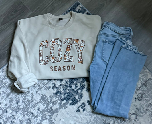 Floral COZY Season Crewneck