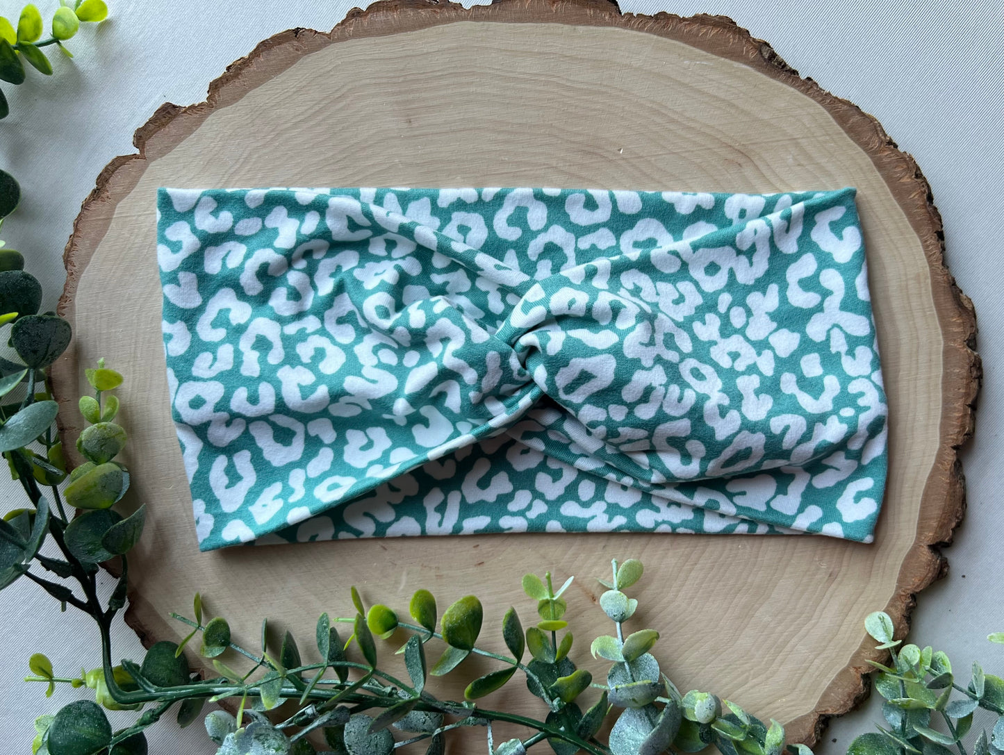 Teal Leopard Headband