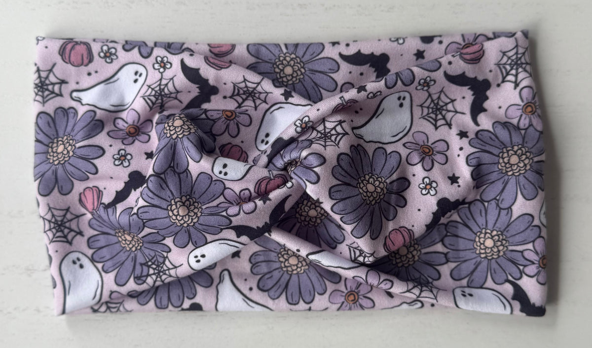 Purple Spooky Floral Ghosts