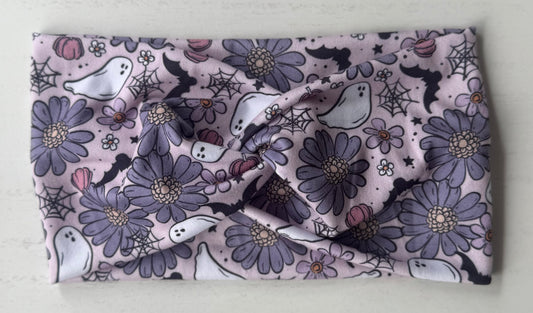 Purple Spooky Floral Ghosts