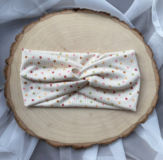 Neutral Polka Dot Headband