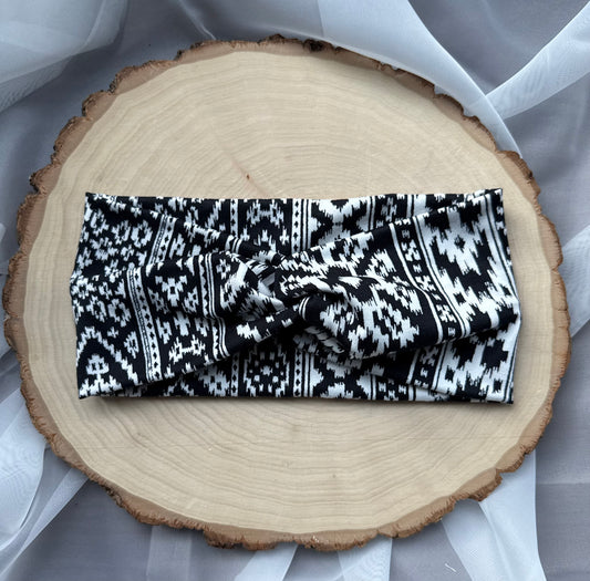 Black & White Patterned Headband