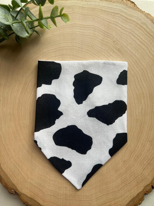 Black and White Cow Over Collar Pet Bandana