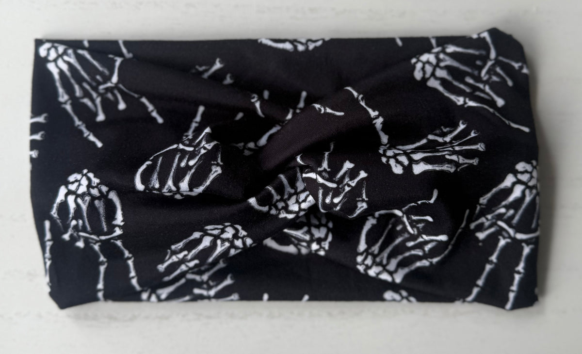 Spooky Skeleton Hand Peace Headband