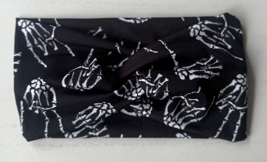 Spooky Skeleton Hand Peace Headband