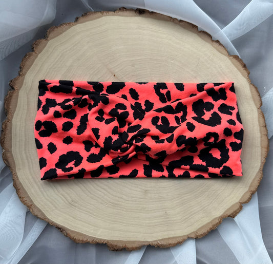 Neon Pinkish Orange Headband