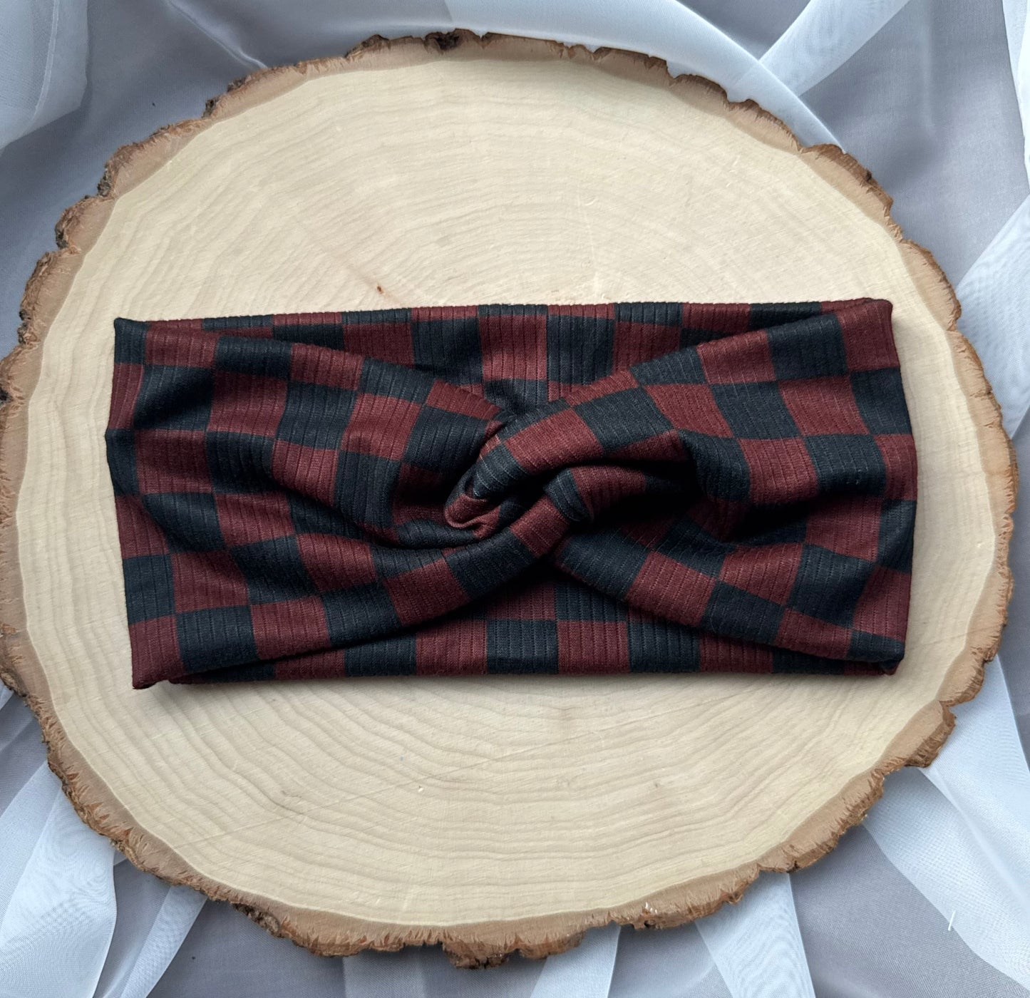 Brown & Black Checkered Headband