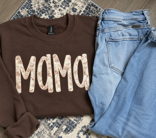 MAMA Floral Crewneck